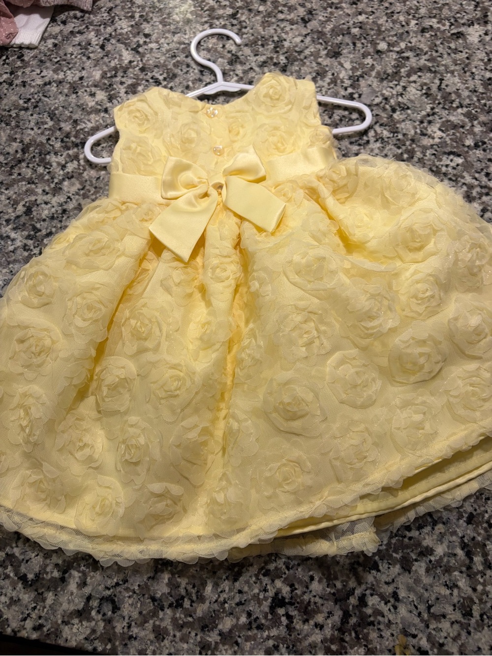 Blueberi Boulevard Yellow Rose Appliqué Dress